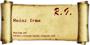 Reisz Irma névjegykártya